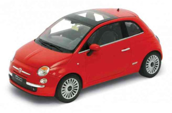 FIAT 500 Die Cast Model 1 18 Red by Welly 18012 W