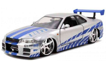 JADA TOYS NISSAN SKYLINE GTR R34 2002 FAST AND FURIOUS