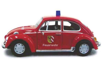 VW BEETLE RED FIRE DEPT  CARARAMA  143F