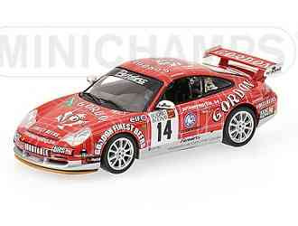 MINICHAMPS PORSCHE - 911 GT3RS N 14 WINNER RALLY ARDENNES BLUE 2006 DUEZ LANGER