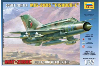 Zvezda 7259 Soviet Fighter Mig-21bis Fishbed-l Scale Model Kit 1/72